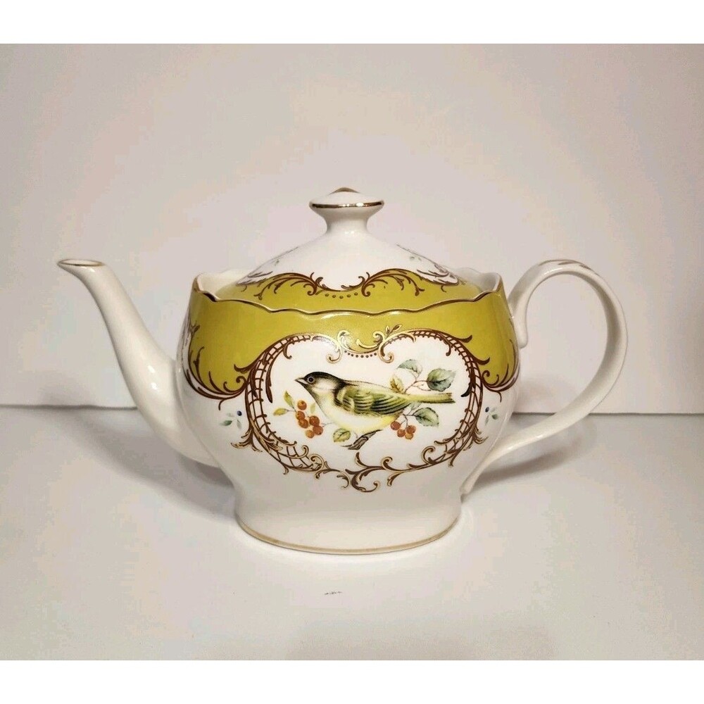 Grace's Teaware Royal Yellow Bird Teapot Gold Trim Vintage Rare